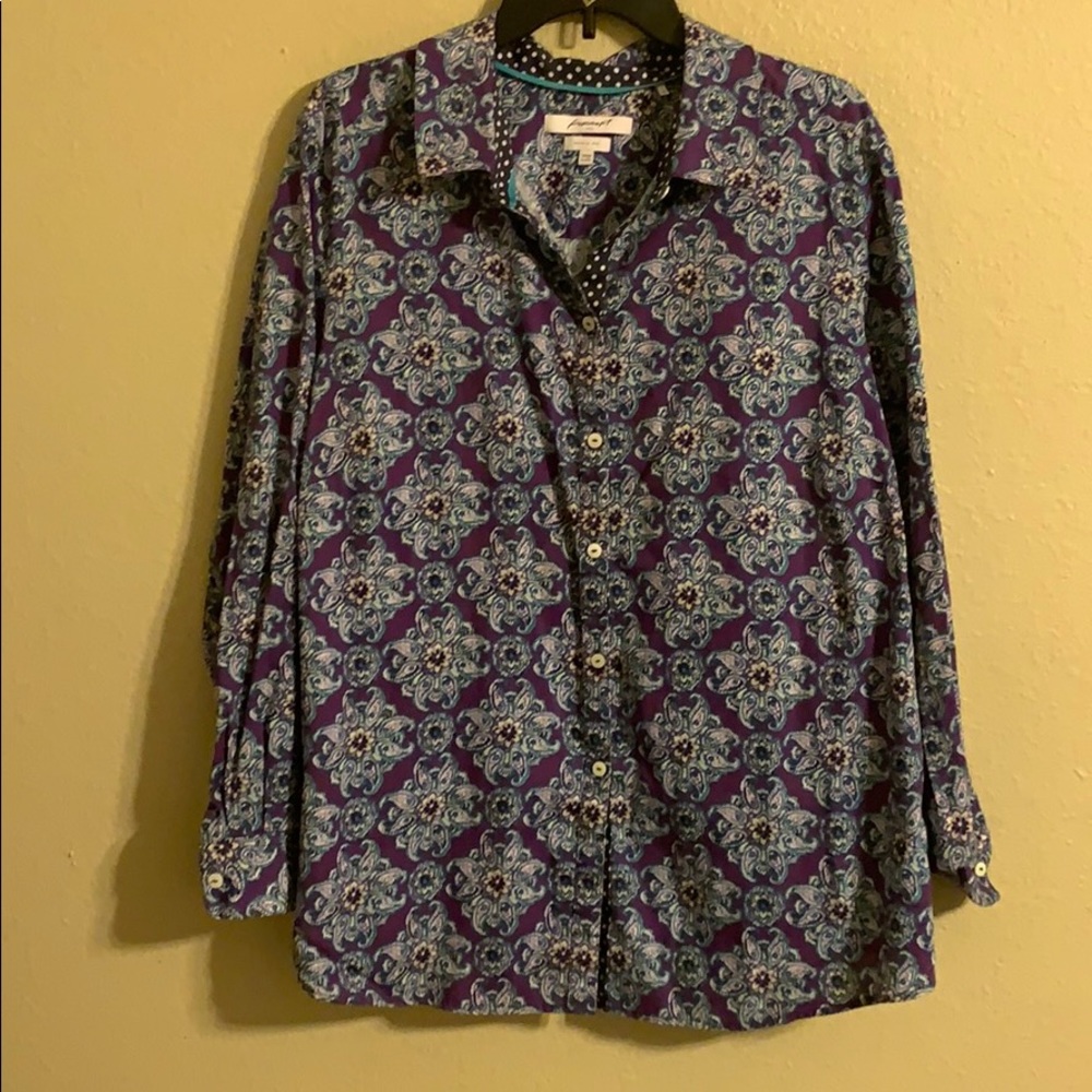 Foxcroft wrinkle free purple button down shirt 20W